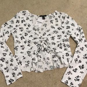 Black and white floral top